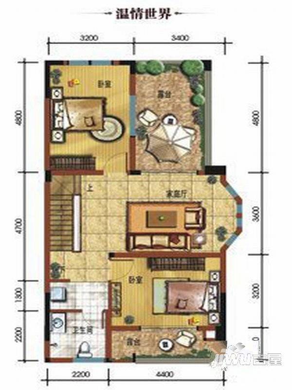 西郡英华涧桥郡组团5室4厅3卫144㎡户型图