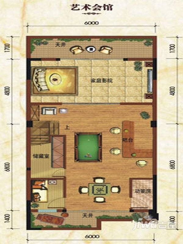 西郡英华涧桥郡组团3室4厅3卫256㎡户型图