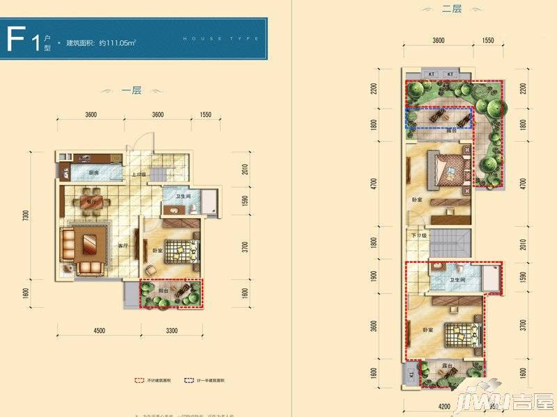 中国电建青云阶3室2厅2卫111㎡户型图