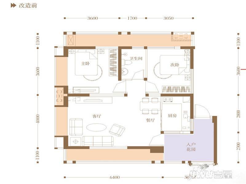 明信鹭湾2室2厅1卫86㎡户型图