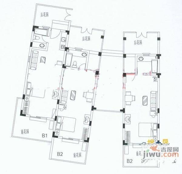 一方渡假公寓1室1厅1卫51㎡户型图