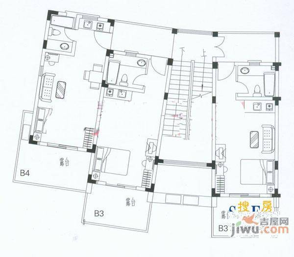 一方渡假公寓1室1厅1卫41㎡户型图