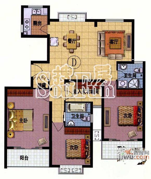 金桂坊普通住宅117㎡户型图