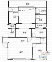 西苑人家3室2厅1卫101㎡户型图