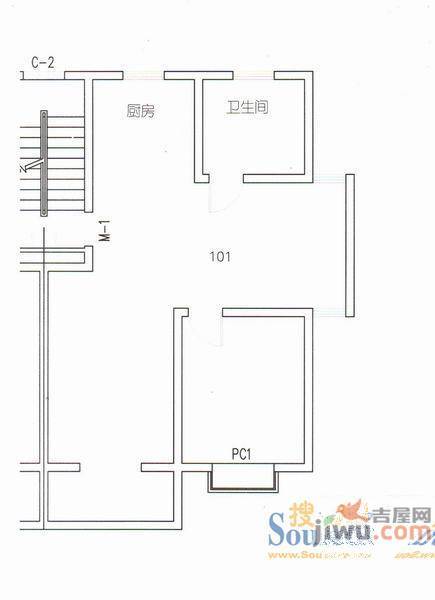 蜀泰花园3室2厅1卫120㎡户型图