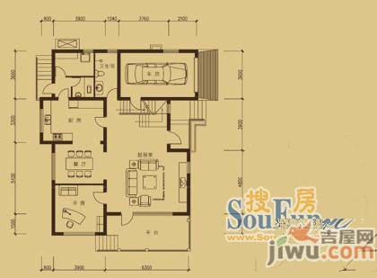 提香花园2室2厅1卫100㎡户型图