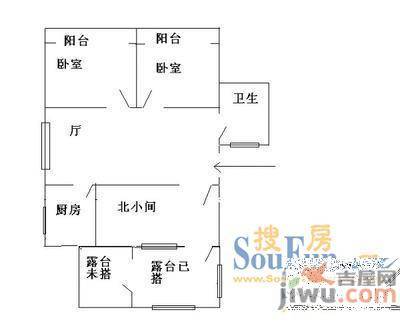 飞达嘉苑2室2厅1卫120㎡户型图