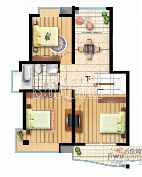 华都名城3室1厅1卫120㎡户型图