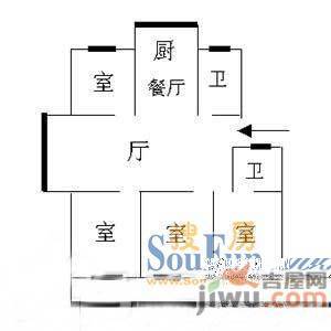 金西花园4室2厅2卫123㎡户型图