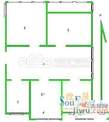 桃香源3室2厅1卫90㎡户型图