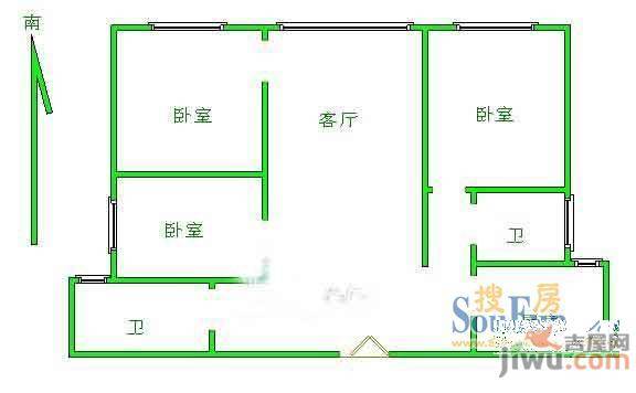 馨逸家园3室1厅1卫95㎡户型图