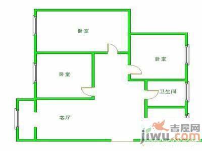 茶山小区2室1厅1卫56㎡户型图