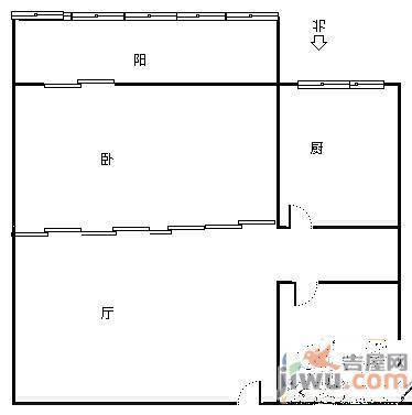 丁卯公寓1室1厅1卫50㎡户型图