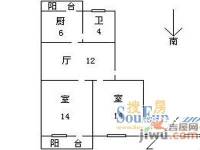 三茅宫2室1厅1卫54㎡户型图