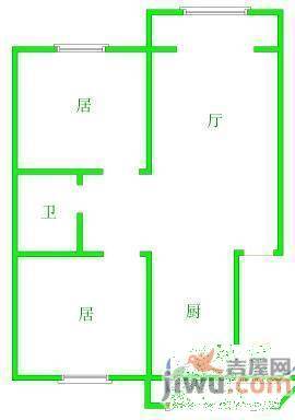 康泰花园1室1厅1卫50㎡户型图