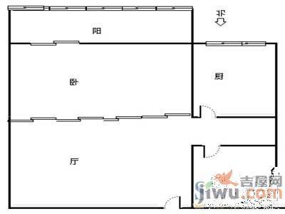 芳草园1室1厅1卫50㎡户型图