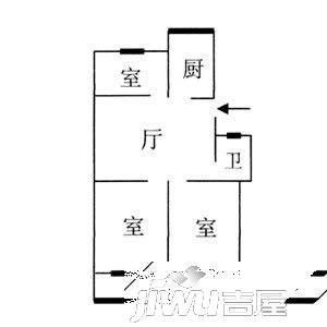 西苑新村1室1厅1卫39㎡户型图