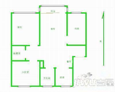 东门坡1室1厅1卫50㎡户型图