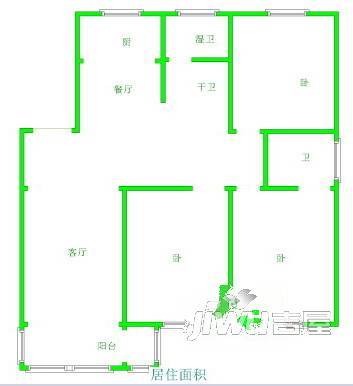 神农花苑3室2厅1卫100㎡户型图