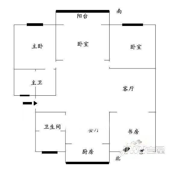 玉兰小区4室2厅0卫125㎡户型图