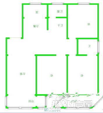 金山农民公寓1室1厅1卫53㎡户型图