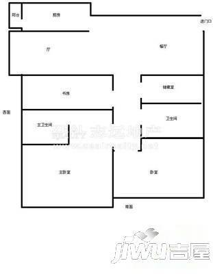 建设新村2室1厅1卫45㎡户型图