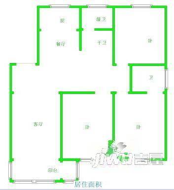 教工新村3室2厅0卫77㎡户型图