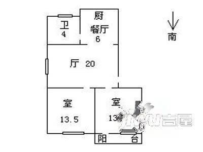 京岘山56号1室1厅1卫42㎡户型图