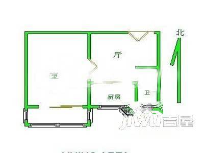 京岘山56号1室1厅1卫42㎡户型图