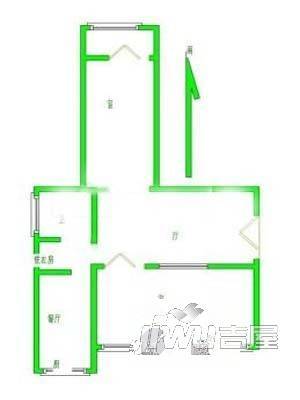 京岘山66号1室1厅1卫43㎡户型图