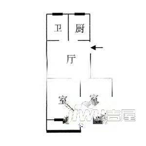 花园新村2室1厅1卫75㎡户型图