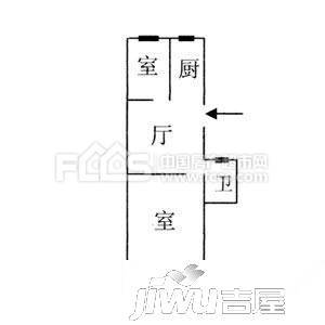 王家巷2室1厅1卫56㎡户型图