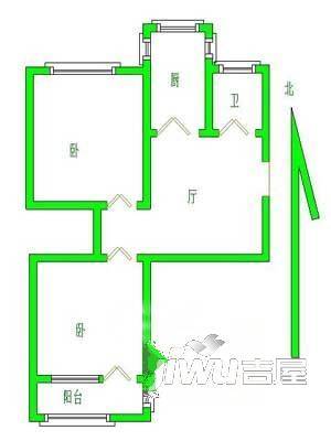 江滨新村3室1厅1卫96㎡户型图