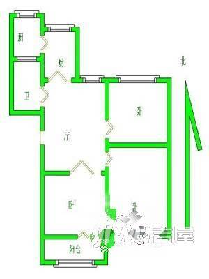 江滨新村3室1厅1卫96㎡户型图