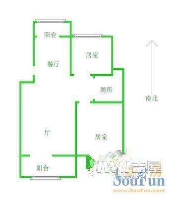 开泰小区2室2厅1卫80㎡户型图