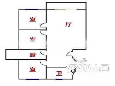 恒顺翠谷3室1厅1卫89㎡户型图