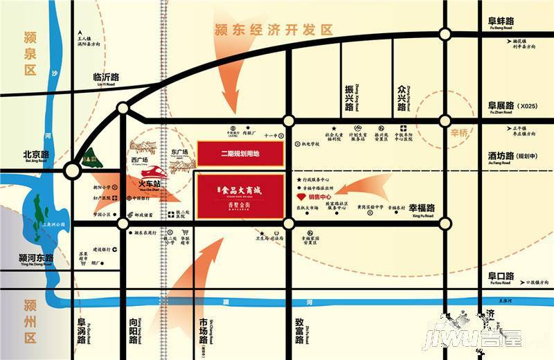 阜阳食品大商城香墅金街位置交通图