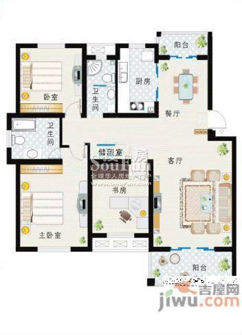 西湖花园4室0厅0卫145㎡户型图