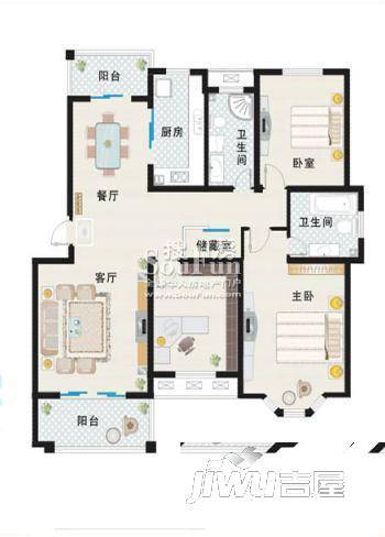 西湖花园4室0厅0卫145㎡户型图