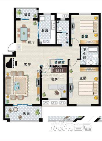 西湖花园4室0厅0卫145㎡户型图