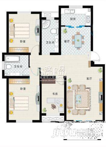 西湖花园4室0厅0卫145㎡户型图