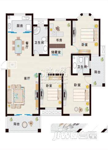 西湖花园4室0厅0卫145㎡户型图