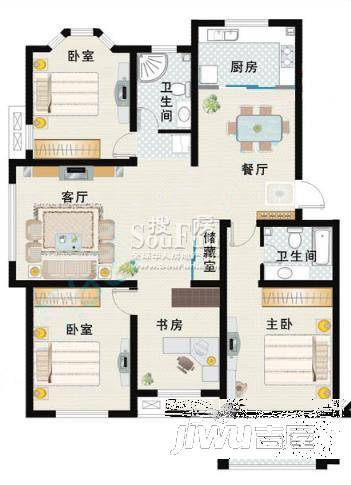 西湖花园4室0厅0卫145㎡户型图