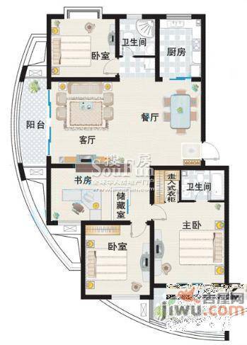 西湖花园4室0厅0卫145㎡户型图