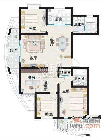 西湖花园4室0厅0卫145㎡户型图