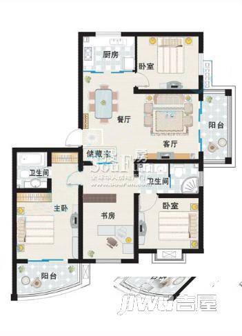 西湖花园4室0厅0卫145㎡户型图