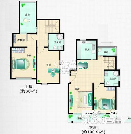 国际华城一村0室0厅1卫106㎡户型图