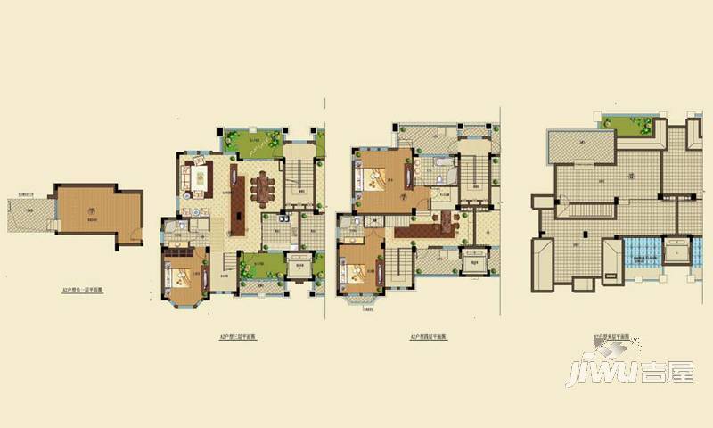 东屏湖9号4室2厅2卫290㎡户型图