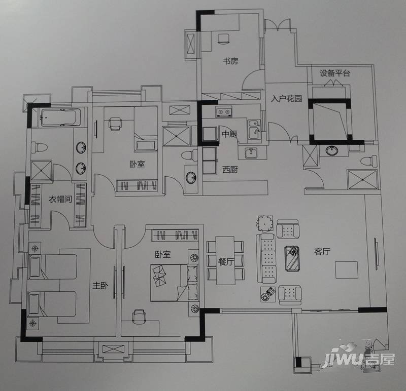 长发都市诸公4室3厅3卫140㎡户型图