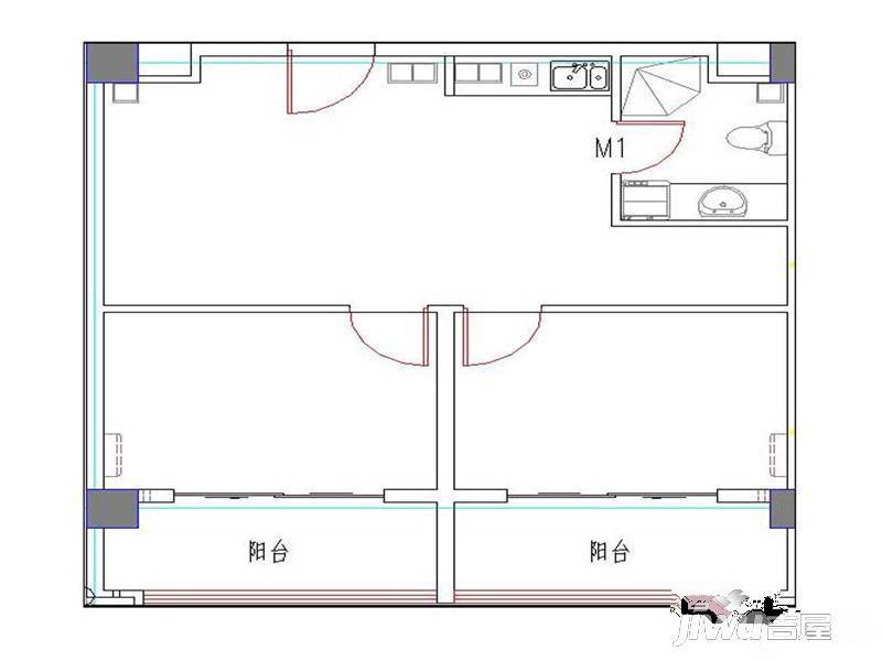 元隆府邸2室3厅1卫91.9㎡户型图